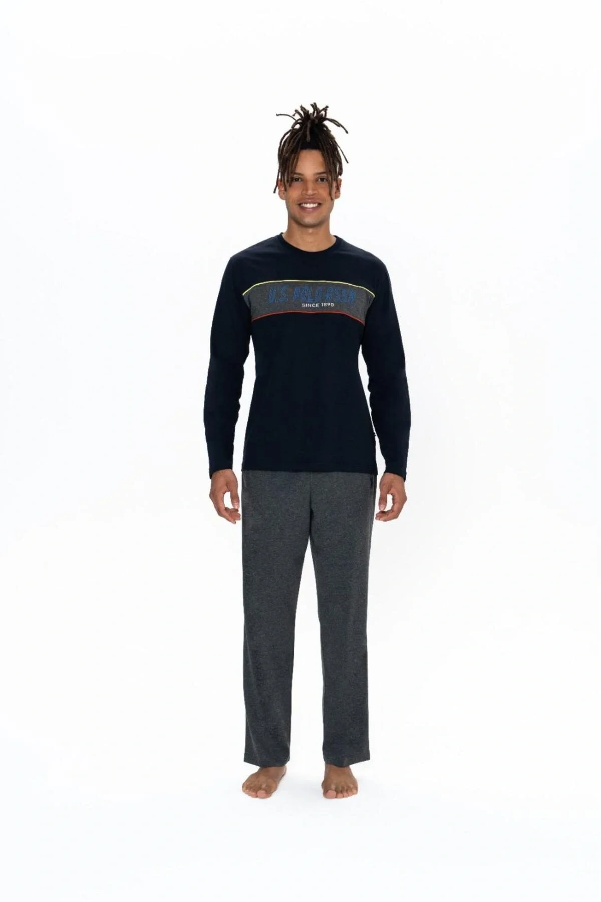 U.s. Polo Assn. Erkek %100 Pamuk  Erkek Lacivert Pijama Takımı 18834