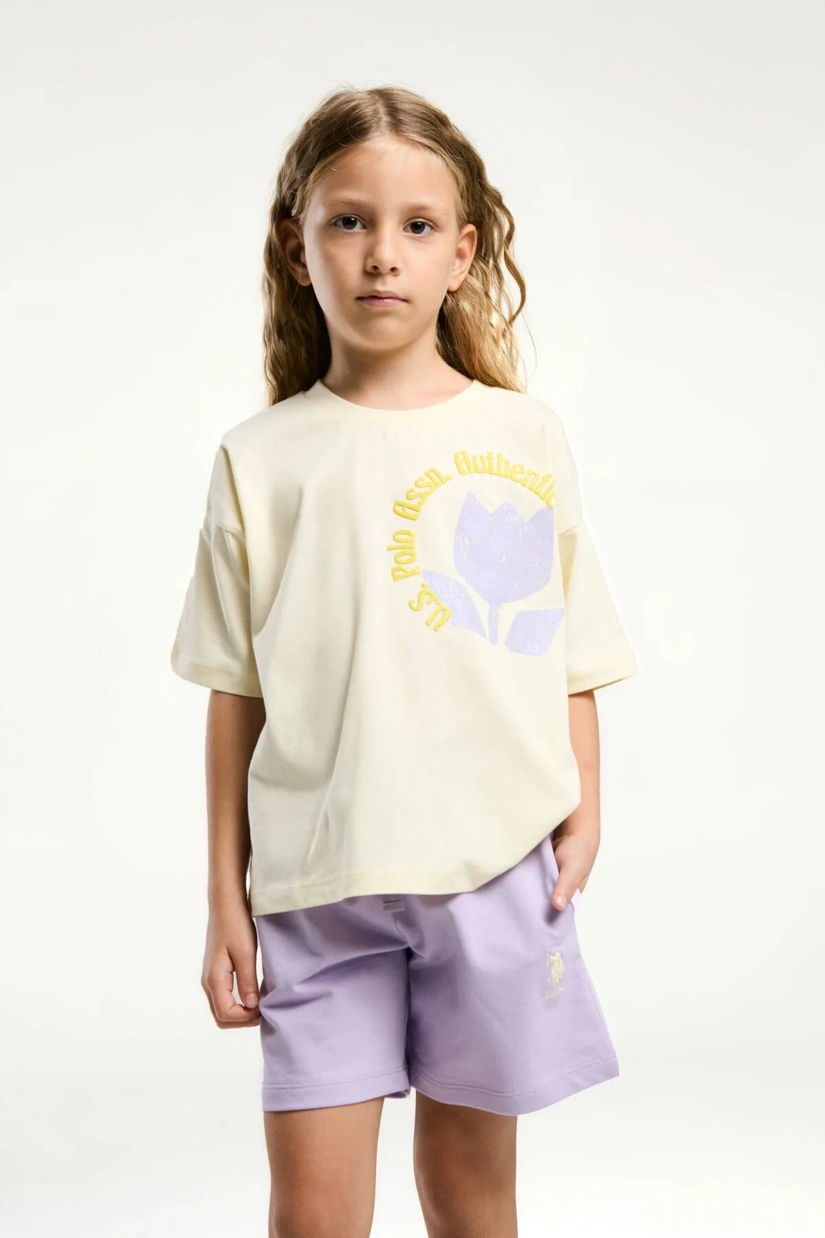 U.s. Polo Assn. Kız Çocuk Sarı Şort Takım