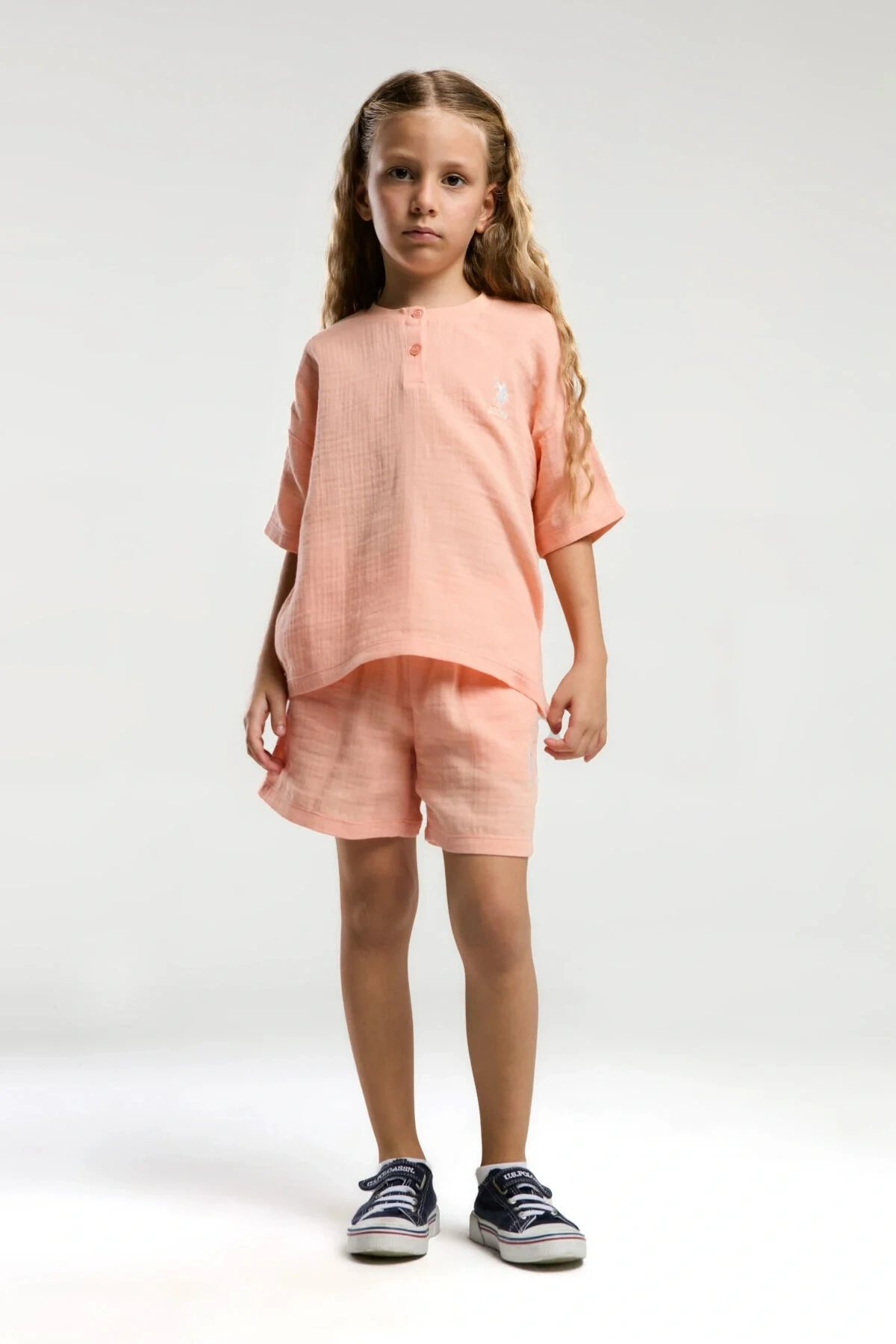 U.s. Polo Assn. Kız Çocuk Turuncu Şort Takım