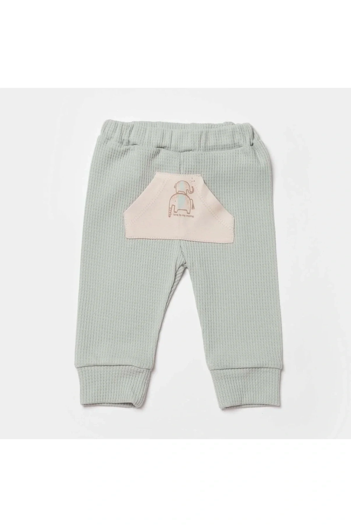 Waffle I Love To My Mama Bebek Pantolon 57894 Bej-mint