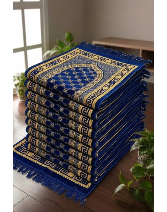 10 Adet Kadife Seccade Lacivert (70cmx110cm 400gr) Hac Ve Umre Hediyesi