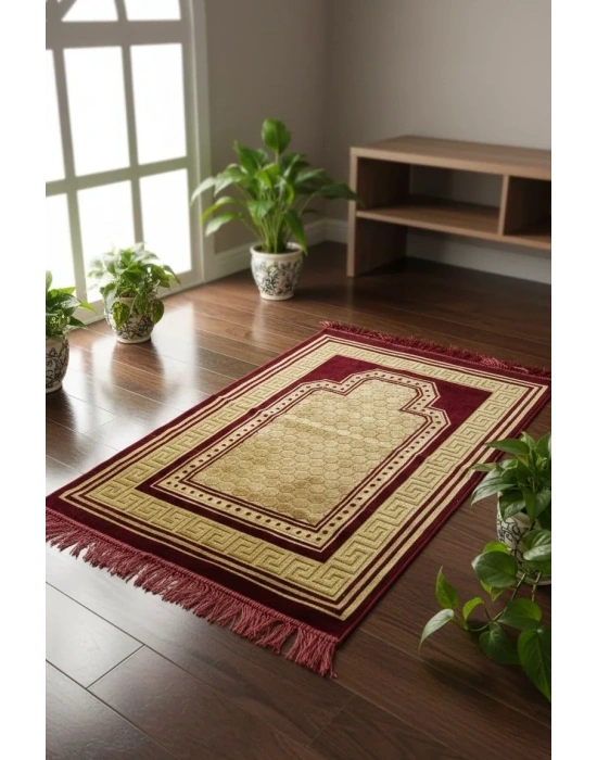 10 Adet Kadife Seccade Bordo (70cmx110cm 400gr) Hac Ve Umre Hediyesi