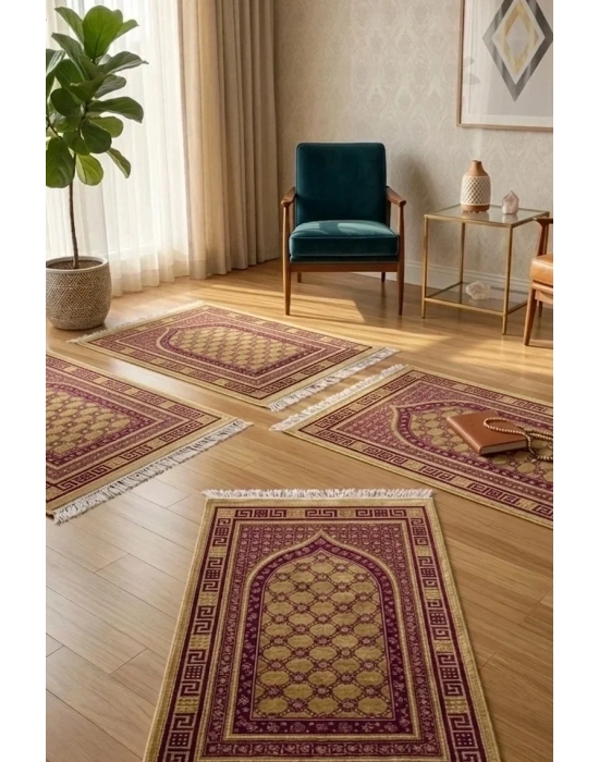 5 Adet Kadife Seccade Eflatun (70cmx110cm 400gr) Hac Ve Umre Hediyesi