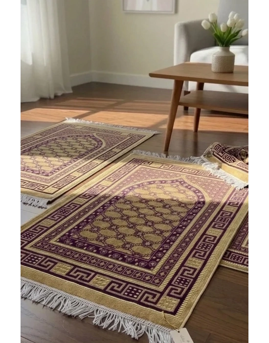 5 Adet Kadife Seccade Eflatun (70cmx110cm 400gr) Hac Ve Umre Hediyesi