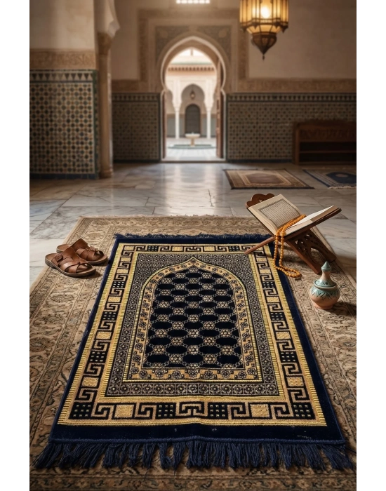 10 Adet Kadife Seccade Lacivert (70cmx110cm 400gr) Hac Ve Umre Hediyesi