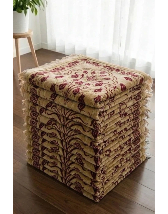 10 Adet Kadife Seccade Vizon (70cm x 110cm 400gr) Hac Ve Umre Hediyesi