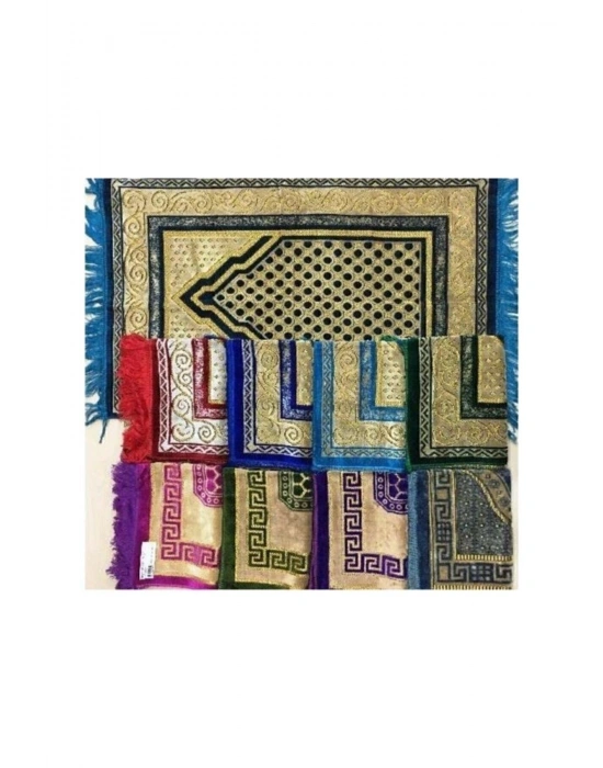 10 Adet Kadife Şipinger Seccade Hac Ve Umre Hediyesi (Karışık Renk ve Desen)