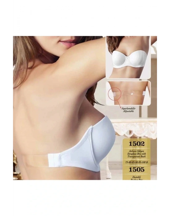1505 Straplez Sırt Şeffaf Sütyen