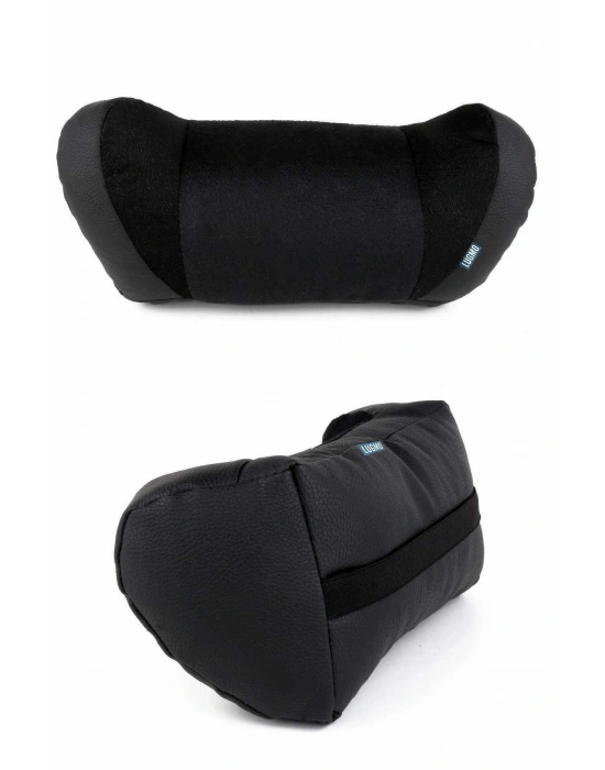 2 Adet Araç Koltuk Başlık Yastığı Düz Siyah Yastık