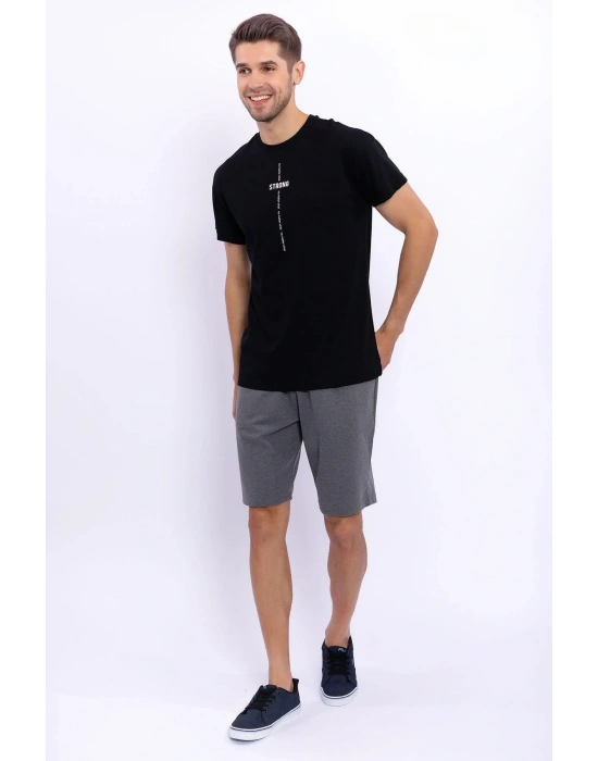 2044 Strong Siyah Erkek Bermuda Takım