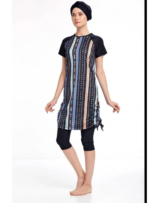 3409 Yarım Kol Yarım Kapalı Mayo