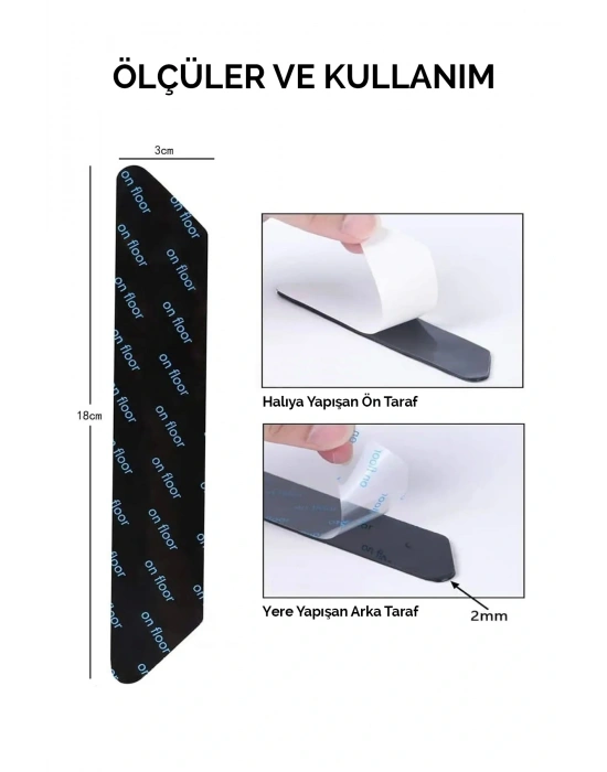 4 Çift (1 Paket) Halı Kaydırmaz Bant Çift Taraflı Halı Yapışkanı