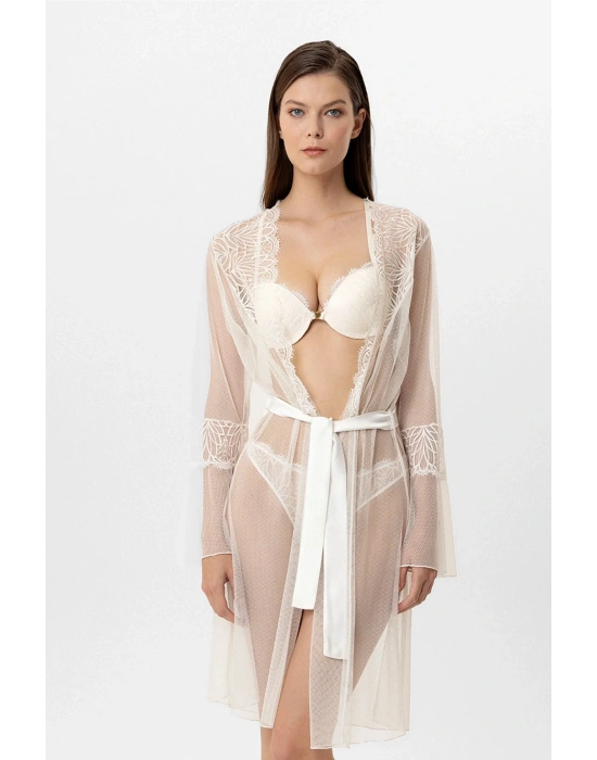 4887 Milan Push Up Dantelli Sütyen Takımı Sabahlık Set