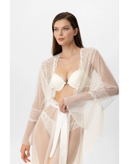 4887 Milan Push Up Dantelli Sütyen Takımı Sabahlık Set