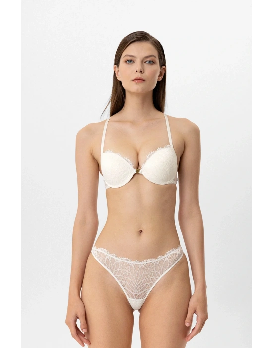 4887 Milan Push Up Dantelli Sütyen Takımı Sabahlık Set