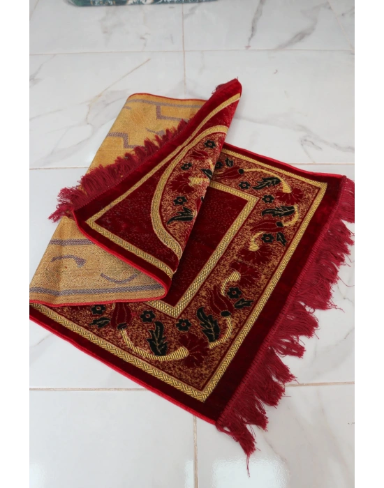 5 Adet Kadife Seccade Bordo Hac Ve Umre Hediyesi 500gr