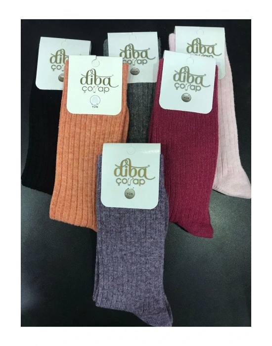 6 Adet Yünlü Kadın Soket Çorap 0552