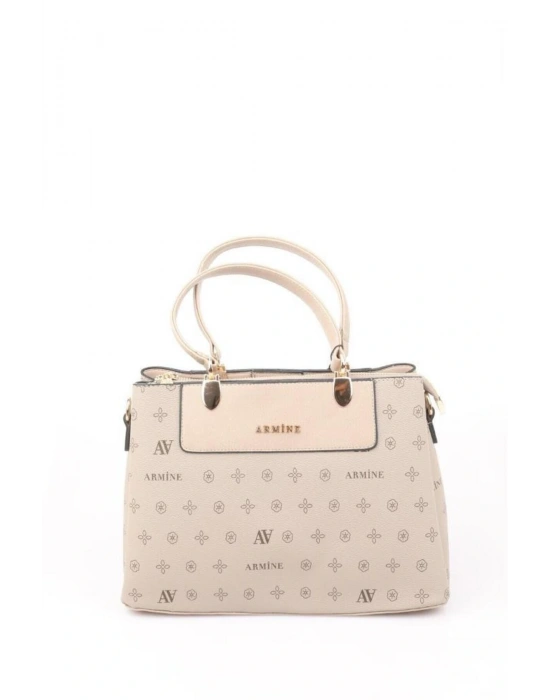 Kadın Omuz Çanta Klasik 206 Vizon Baskılı