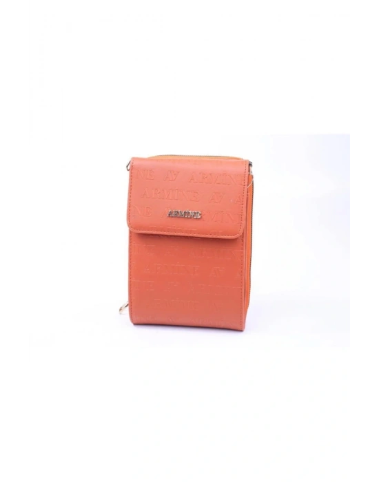 Armine Kadın Çanta, Zincir Askılı Abiye Omuz Çantası 266 Turuncu Lazer