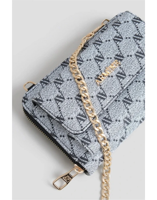 Armine Kadın Omuz Çantası, Çapraz Çanta 324 Gri Noktalı