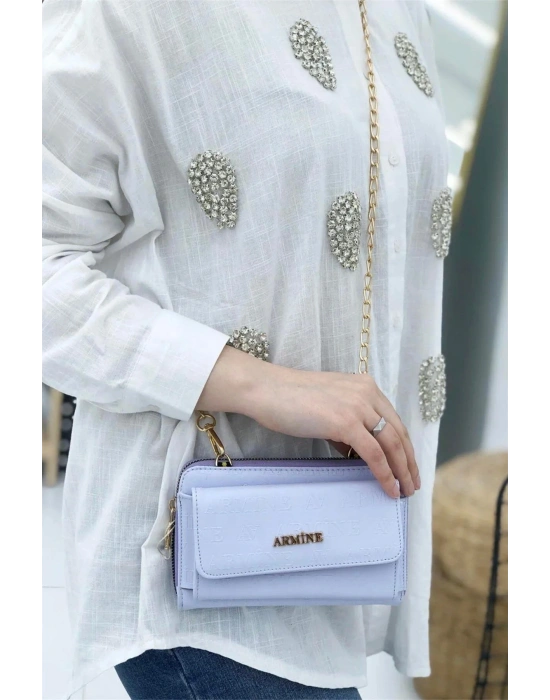 Armine Kadın Omuz Çantası, Çapraz Çanta 324 Buz Mavisi