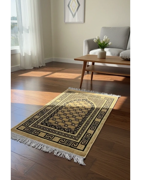 Kadife Püsküllü Seccade Lacivert