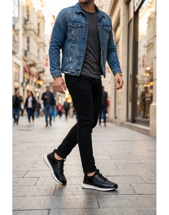 Hakiki Deri Ayakkabı Termo Hafif Taban İçi Dışı Deri Mat Siyah