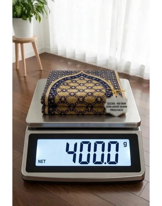 Kadife Püsküllü Seccade Lacivert