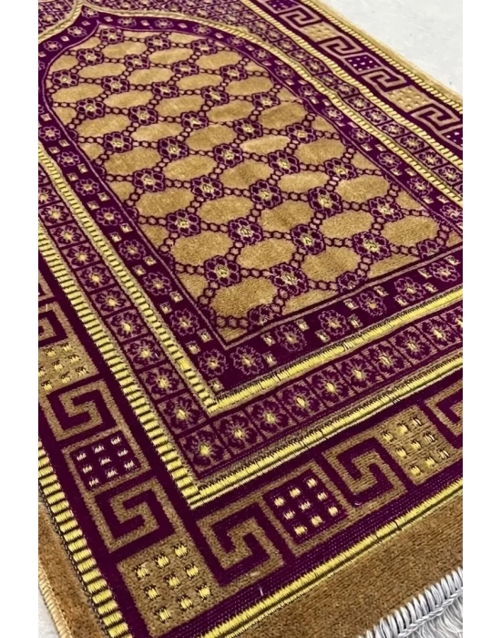 Kadife Püsküllü Seccade Eflatun