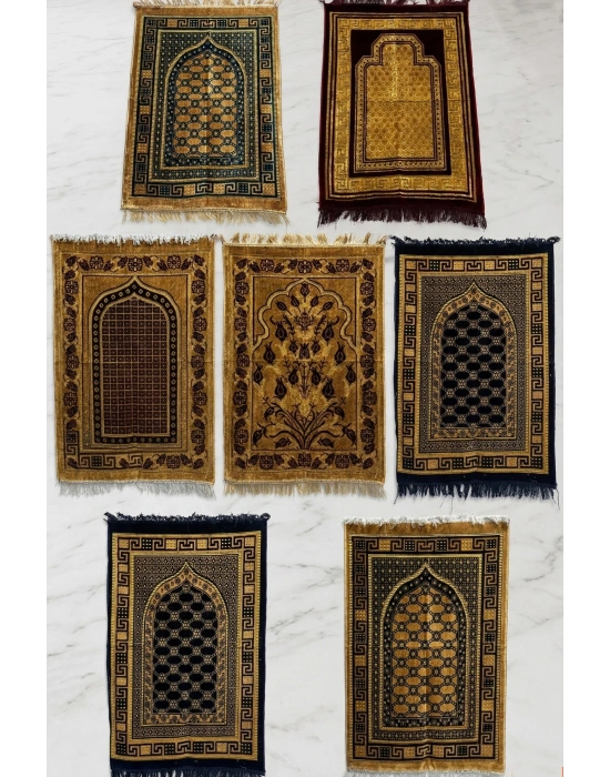 10 Adet Kadife Seccade Karışık Renkli (70cmx110cm 400gr) Hac Ve Umre Hediyesi