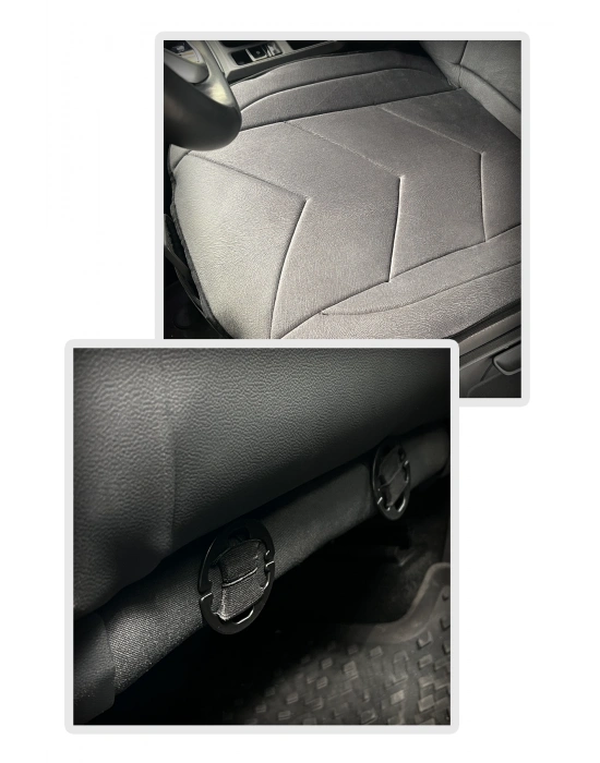 Tay Tüyü Oto Koltuk Kılıf Minder Ön 2 li Set Terletmez Astarlı Füme