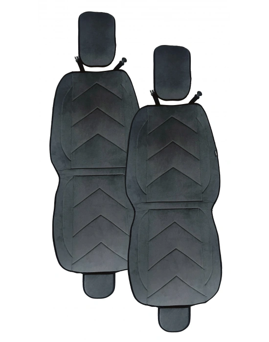 Tay Tüyü Oto Koltuk Kılıf Minder Ön 2 li Set Terletmez Astarlı Füme