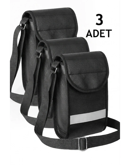 Suni Deri 3 Adet Pos Cihazı Çantası Su Geçirmez