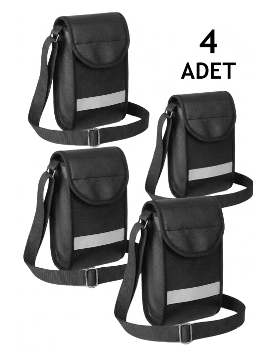 Suni Deri 4 Adet Pos Cihazı Çantası Su Geçirmez