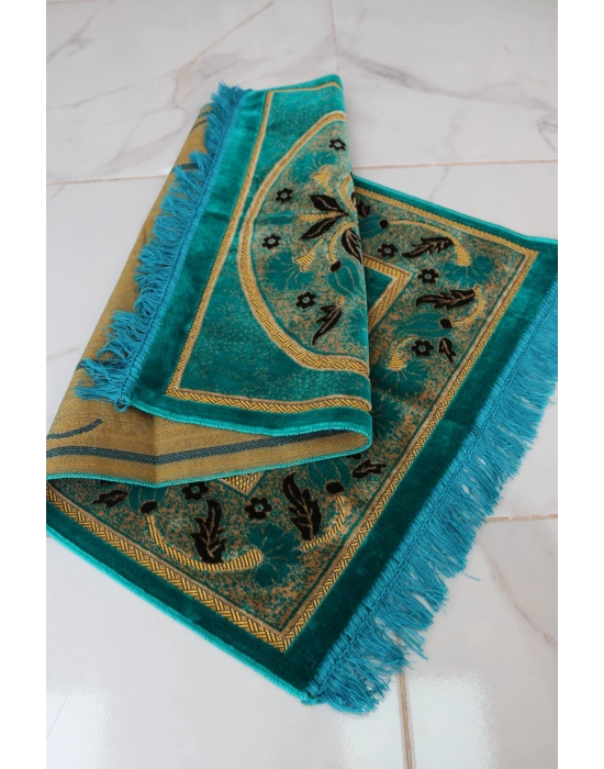 5 Adet Kadife Seccade Yeşil Sarı Hac Ve Umre Hediyesi 500gr