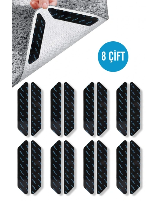 8 Çift (2 Paket) Halı Kaydırmaz Bant