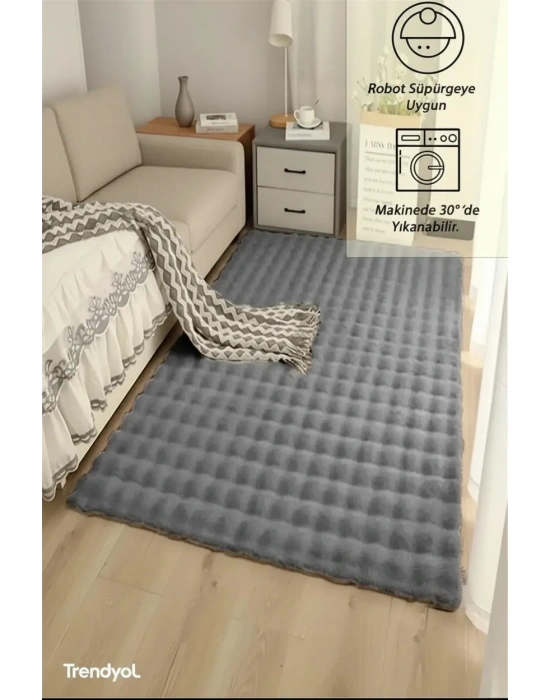 Yolluk Koyu Gri Gri Kaymaz Taban Peluş Bubble