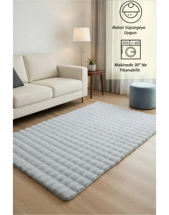 Yolluk Açık Gri Gri Kaymaz Taban Peluş Bubble