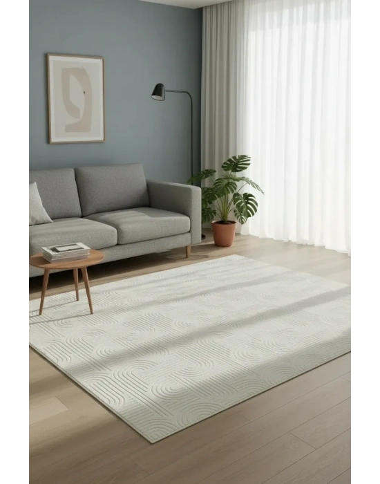Yolluk Krem Bohem Desen Kaymaz Taban