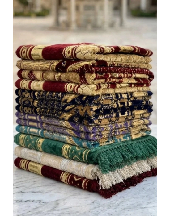 10 Adet Kadife Seccade Karışık Renkli (70cmx110cm 400gr) Hac Ve Umre Hediyesi