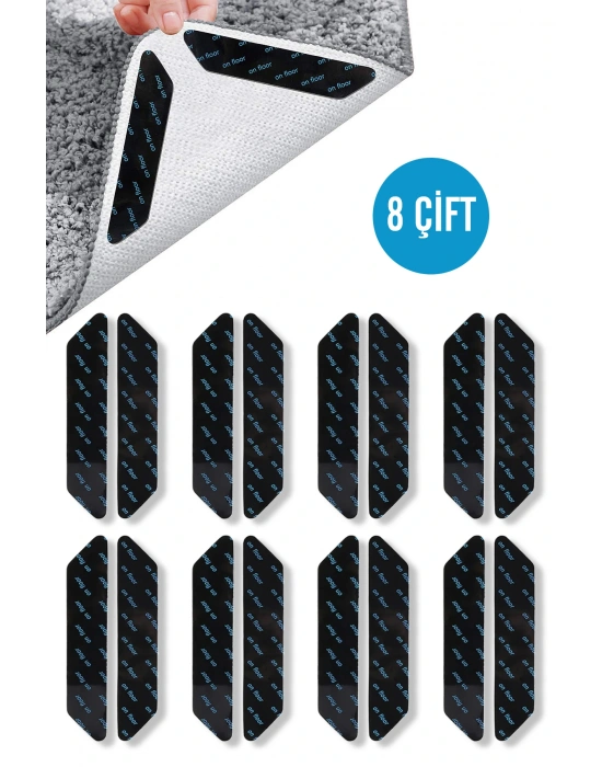 8 Çift (2 Paket) Halı Kaydırmaz Bant Halı Yapışkanı
