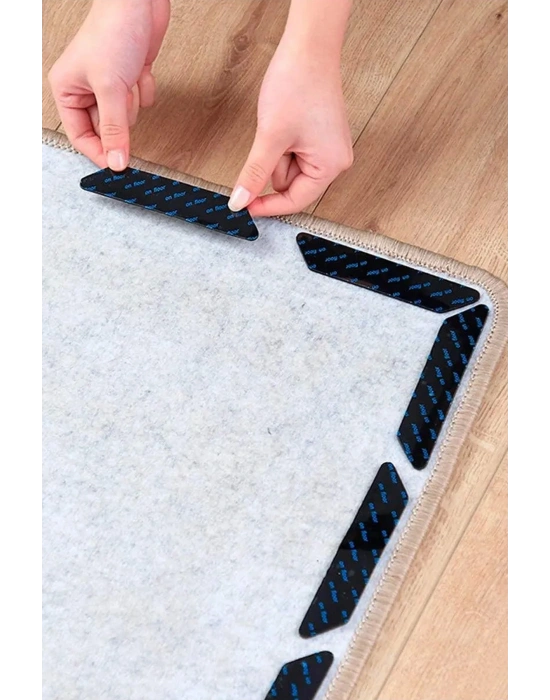 8 Çift (2 Paket) Halı Kaydırmaz Bant Halı Yapışkanı