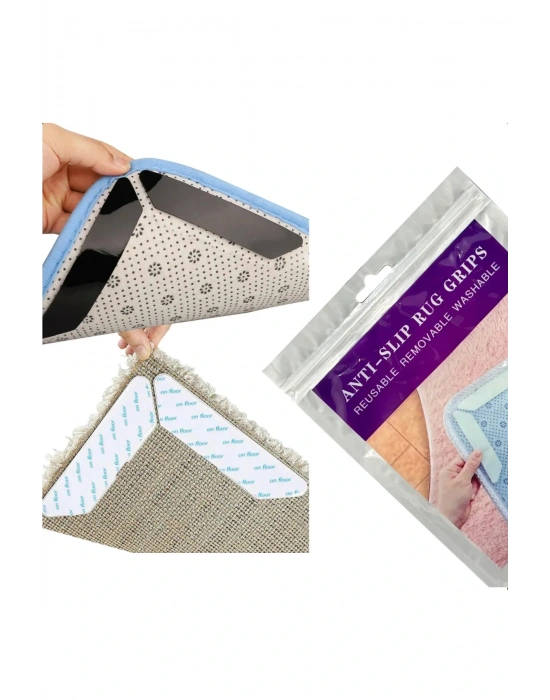 8 Çift (2 Paket) Halı Kaydırmaz Bant Halı Yapışkanı