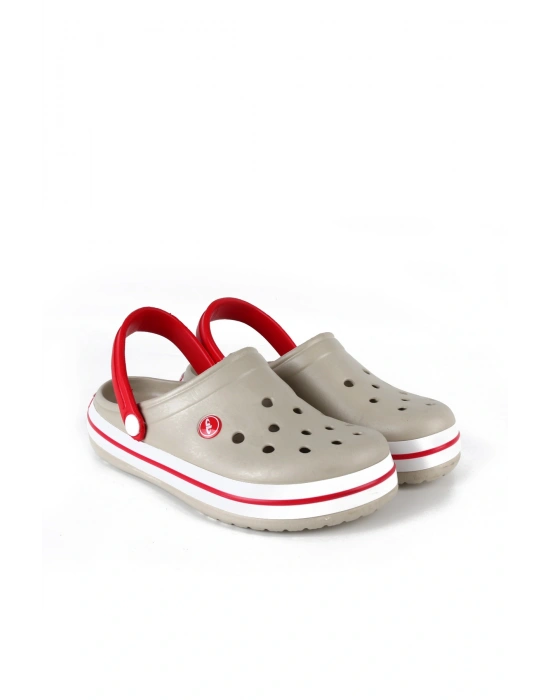 Akınal Bella Lugmo Kadın Terlik Sabo Hastane Terliği Bej-Kırmızı