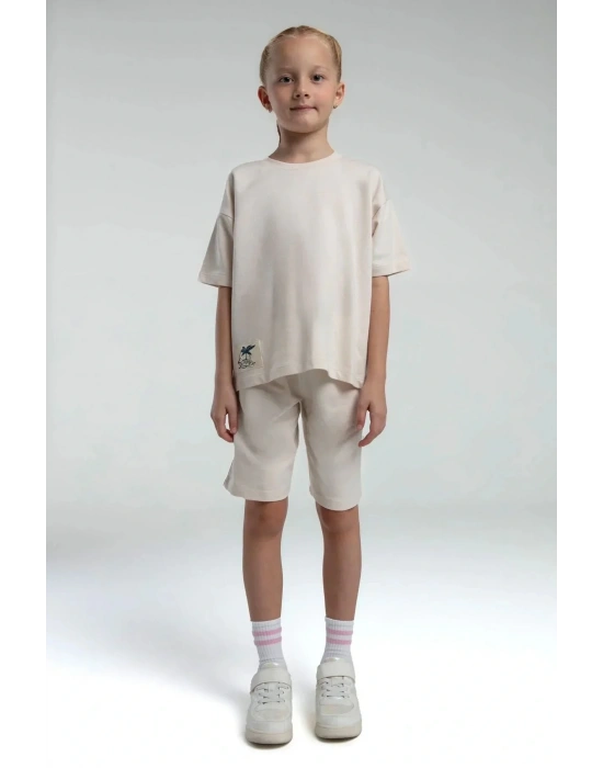 Anne Kız Bermuda Takım İki İplik Örme Kumaş