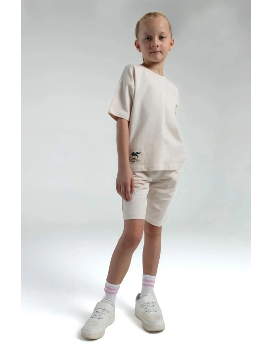 Anne Kız Bermuda Takım İki İplik Örme Kumaş