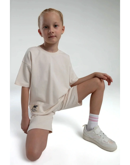 Anne Kız Bermuda Takım İki İplik Örme Kumaş