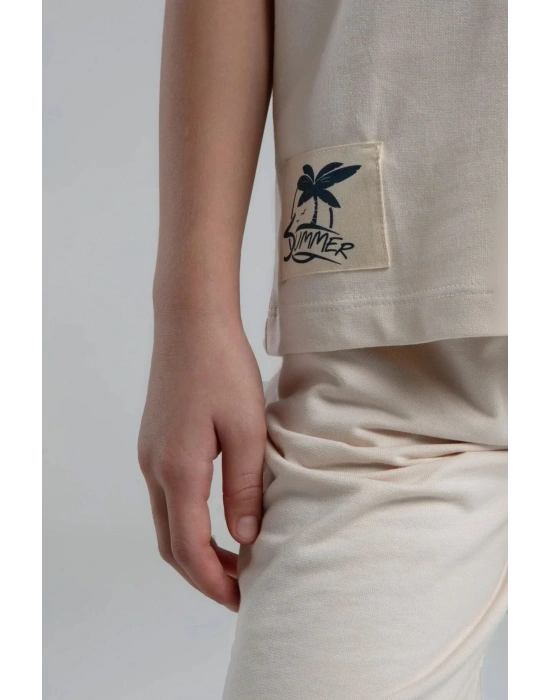 Anne Kız Bermuda Takım İki İplik Örme Kumaş