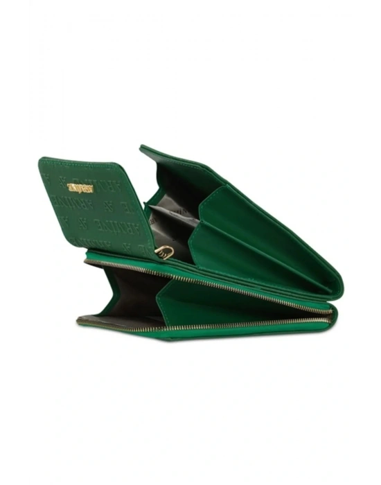 Armine Kadın Çanta, Zincir Askılı Abiye Omuz Çantası 266 Yeşil Lazer