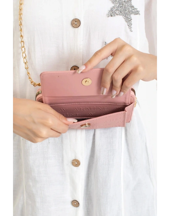 Armine Kadın Omuz Çantası, Çapraz Çanta 324 Kahve Noktalı